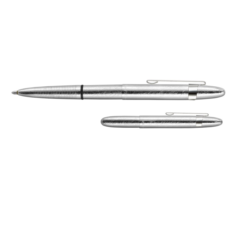 Химикалка Fisher Space Pen Brushed Chrome Bullet 400BRCCL с клипс в подаръчна кутия
