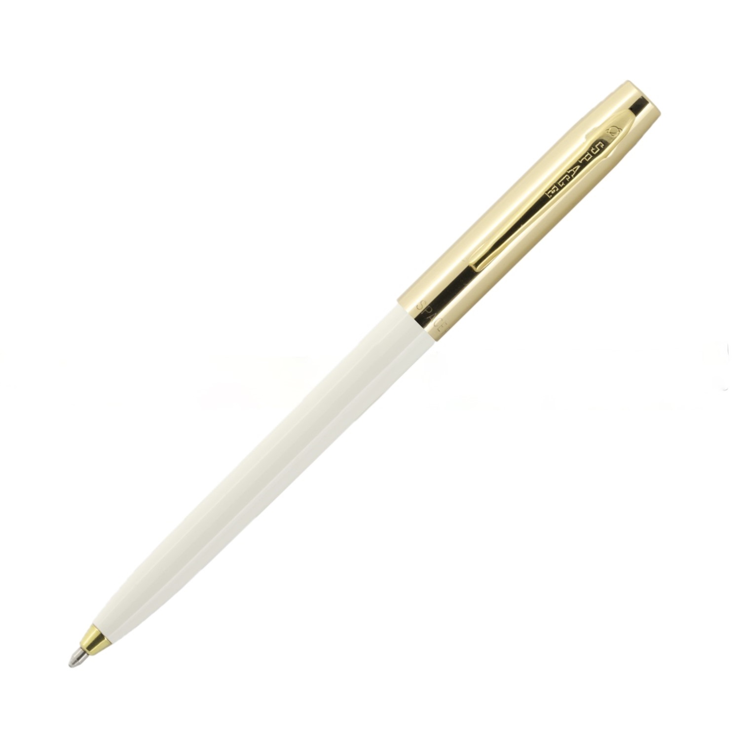 Химикалка Fisher Space Pen Cap-O-Matic Brass cap White barrel 775G-W в подаръчна кутия
