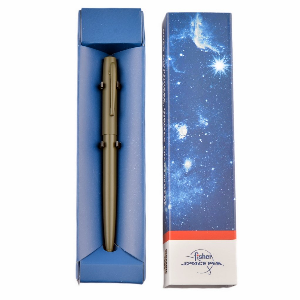 Химикалка Fisher Space Pen Cap-O-Matic Ceracote O.D. Green M4H240 в подаръчна кутия