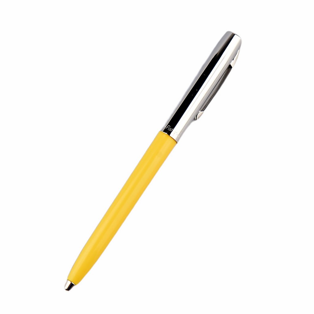 Химикалка Fisher Space Pen Cap-O-Matic Chrome cap Yellow barrel 775-Y в подаръчна кутия
