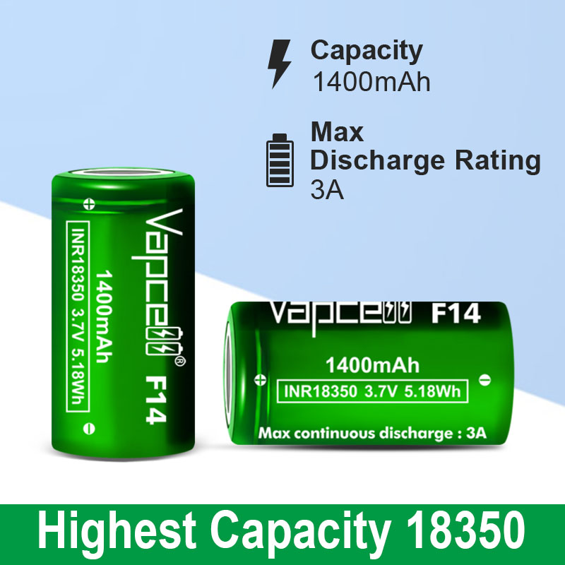 Батерия Vapcell 18350 F14 1400mАh 3A