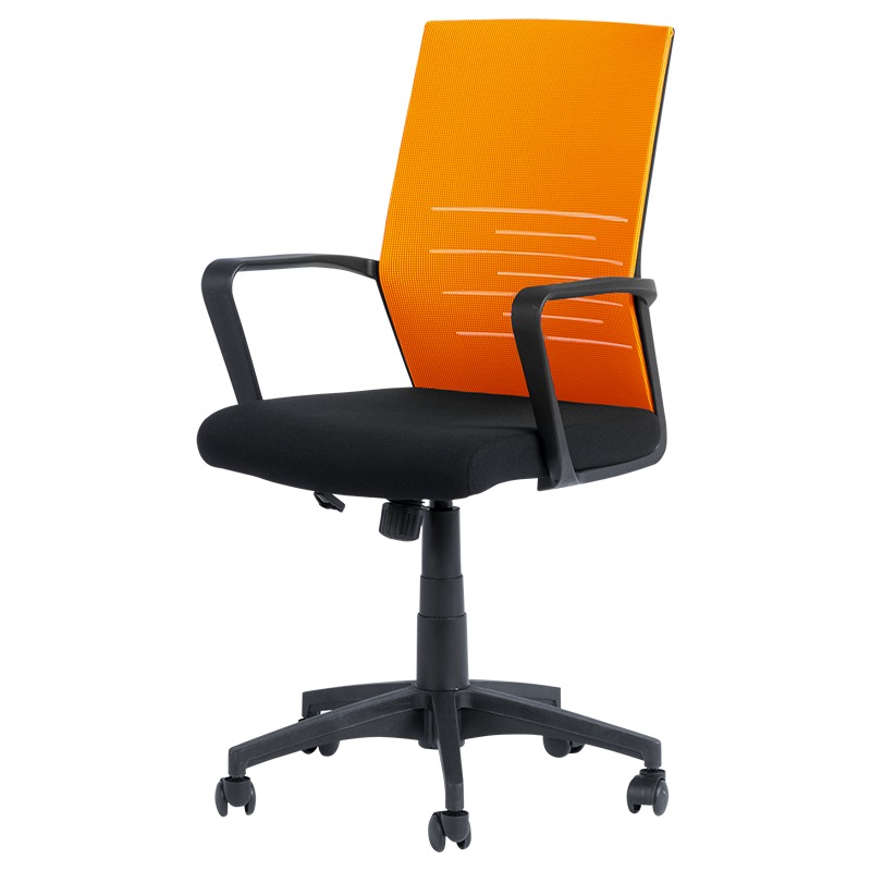 Работен офис стол Comfortino 7041- черен - оранжев