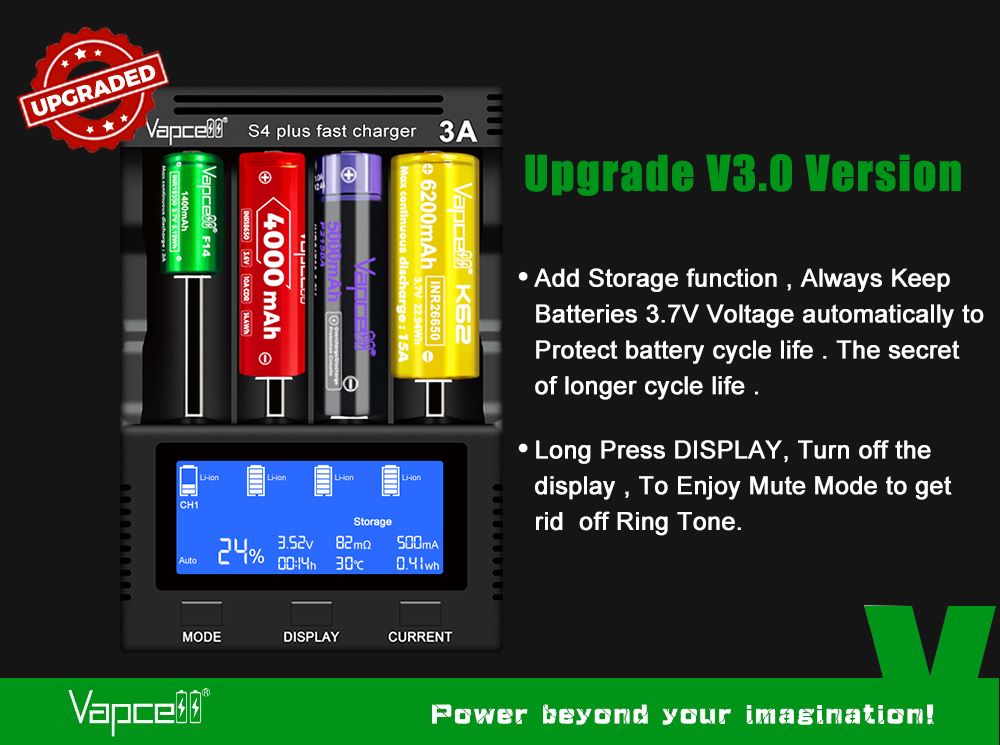 Зарядно устройство Vapcell S4 Plus V3.0