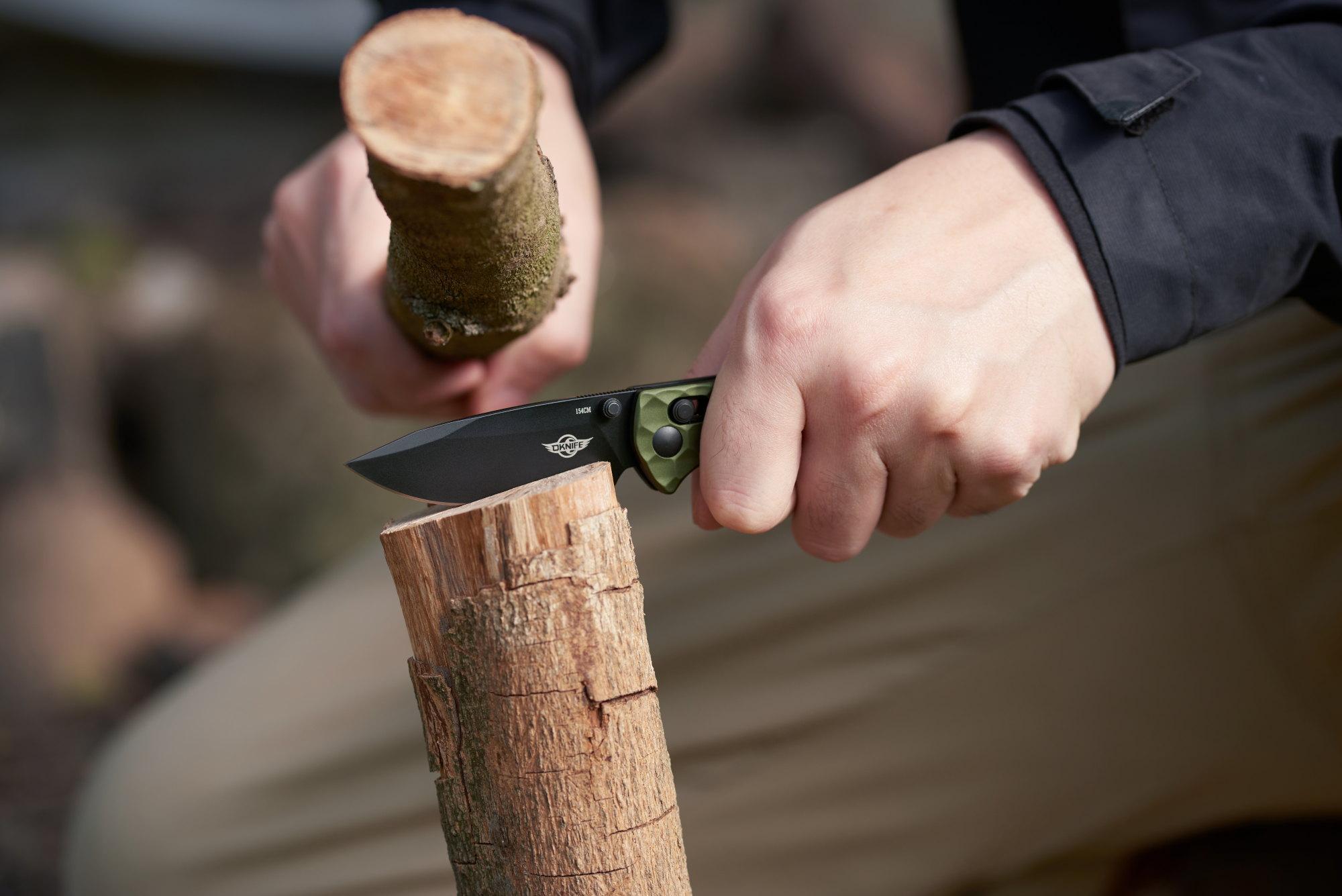 Сгъваем нож Oknife Rubato 3 - Зелен 154CM неръждаема стомана с черно титаниево PVD покритие