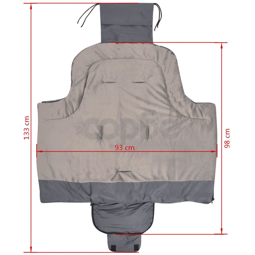 Термочувалче за бебешка количка, 90х45 см, сиво