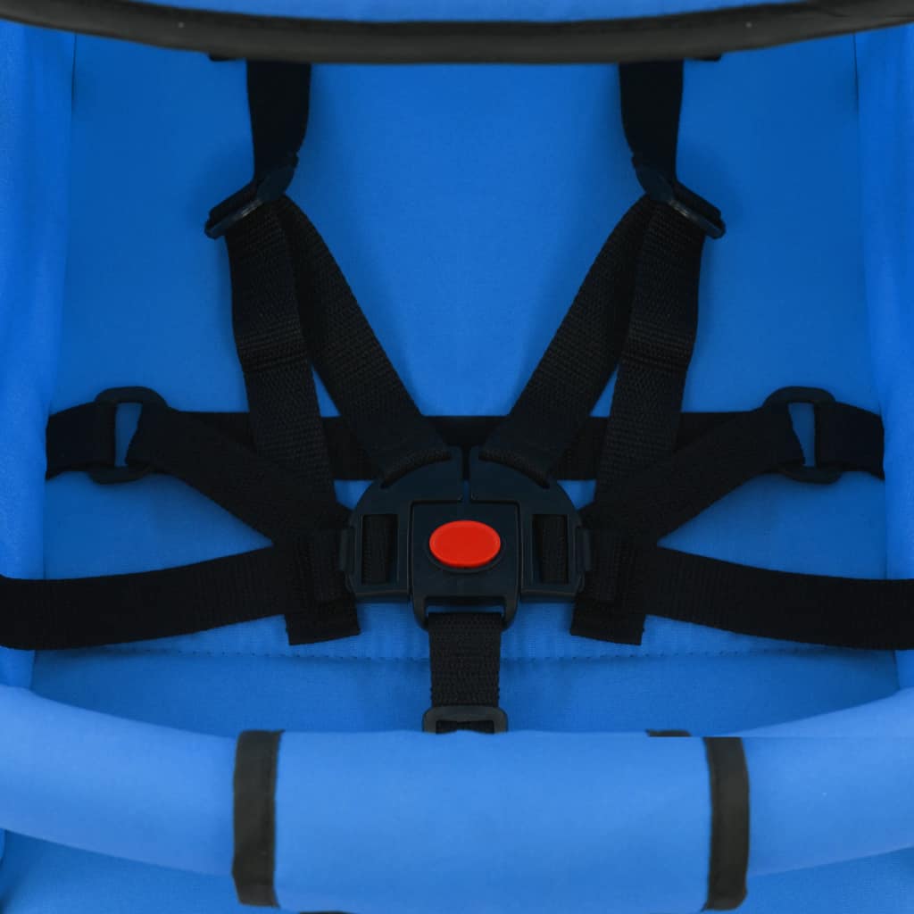 Сгъваема детска количка/бъги 2-в-1, синя, стомана