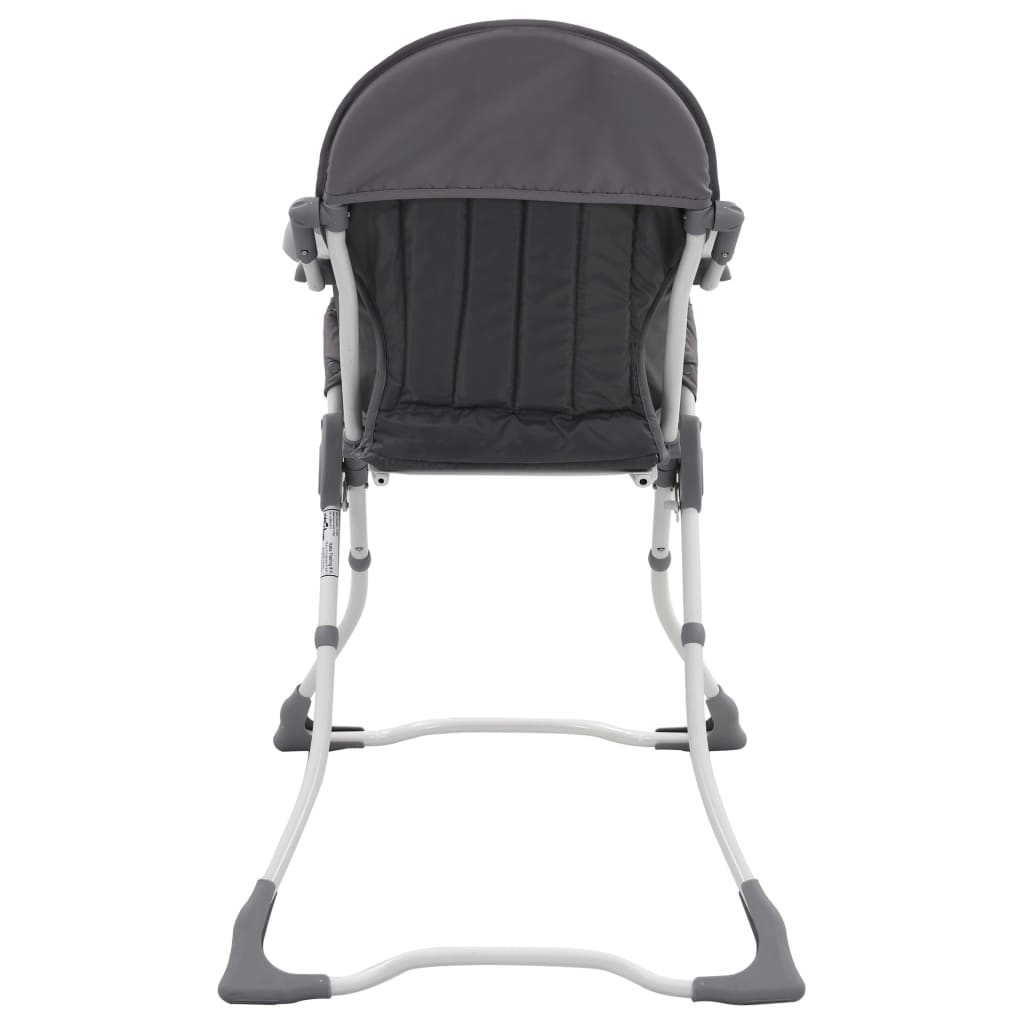 Високо бебешко столче за хранене, сиво и бяло 
