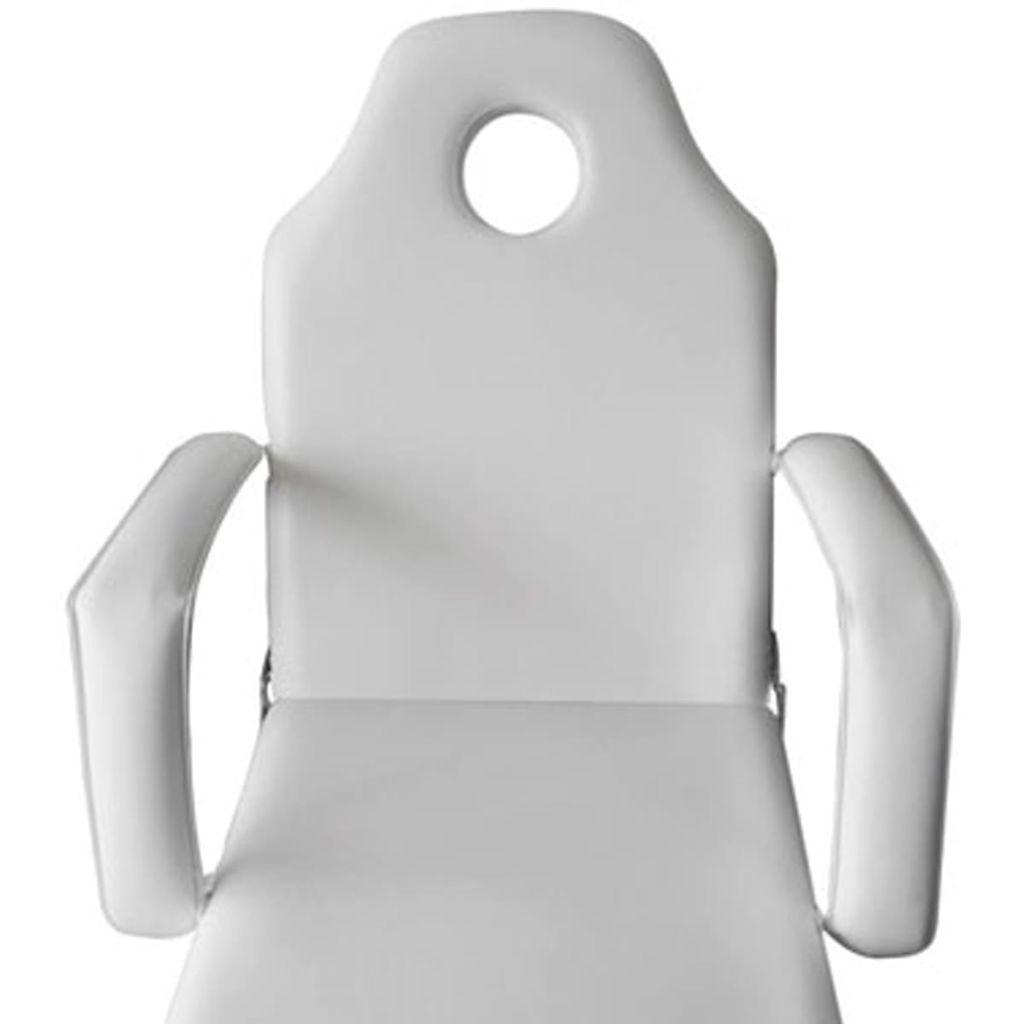 Стол за процедури с регулируема облегалка и поставка за крака, бял