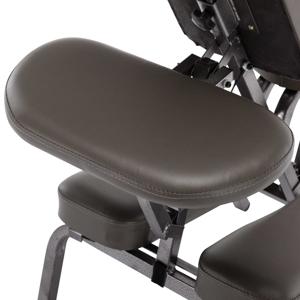 Стол за масаж, изкуствена кожа, антрацит, 122x81x48 см