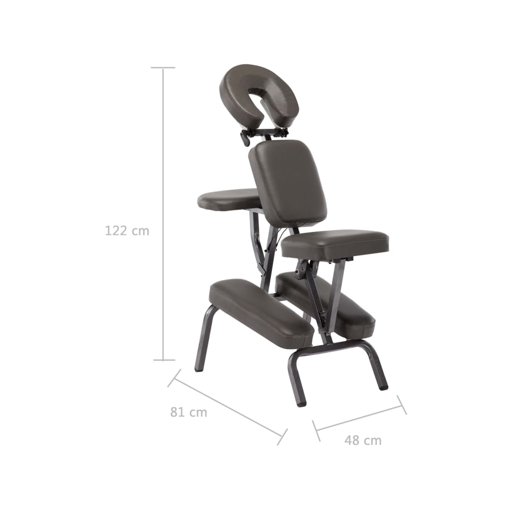 Стол за масаж, изкуствена кожа, антрацит, 122x81x48 см