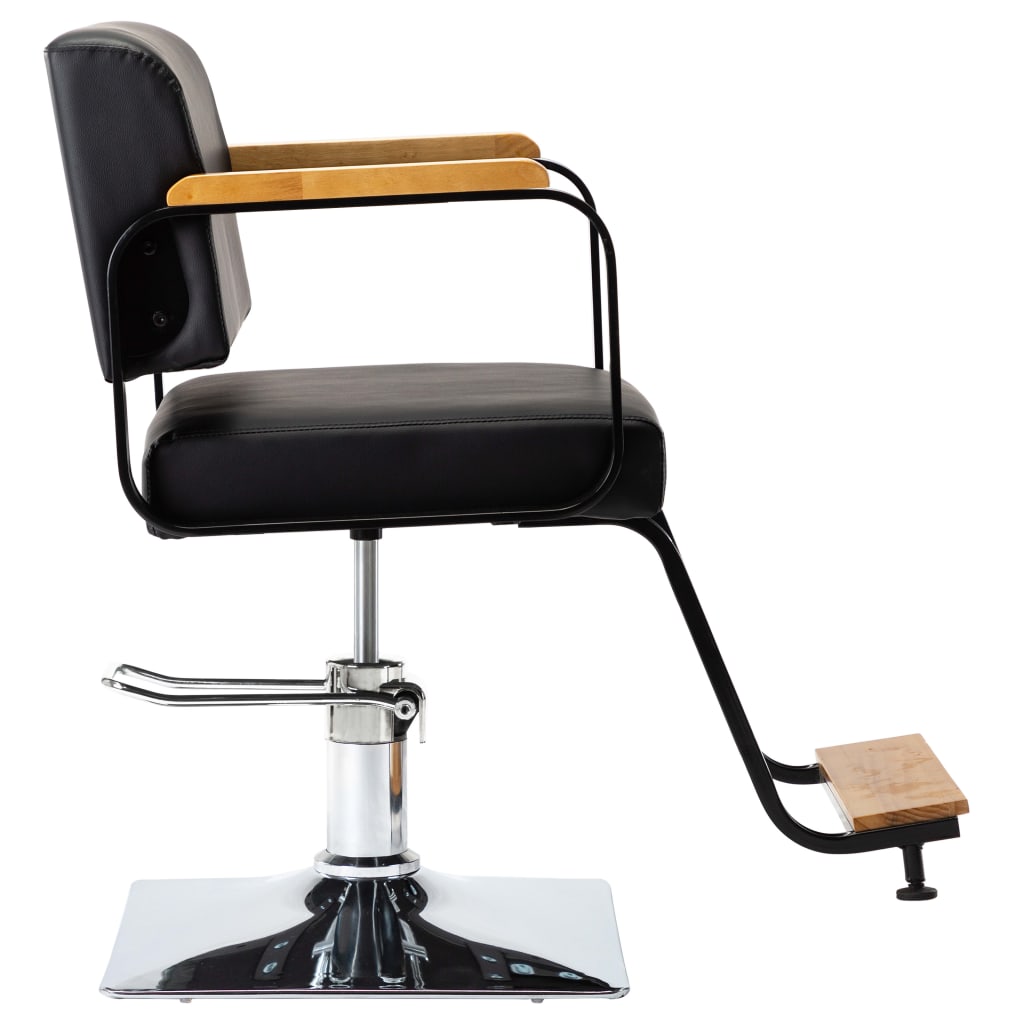 Професионален фризьорски стол, черен, изкуствена кожа