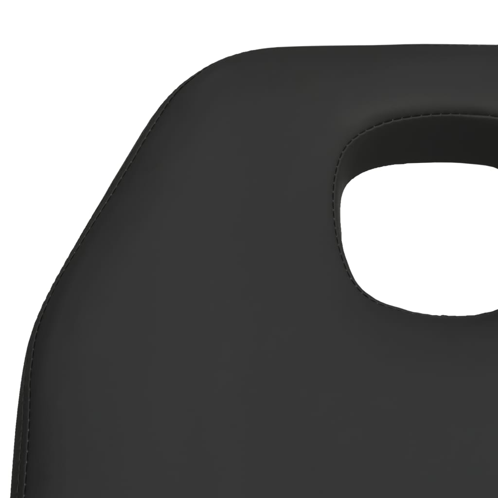Масажна кушетка, черна, 180x62x(86,5-118) см