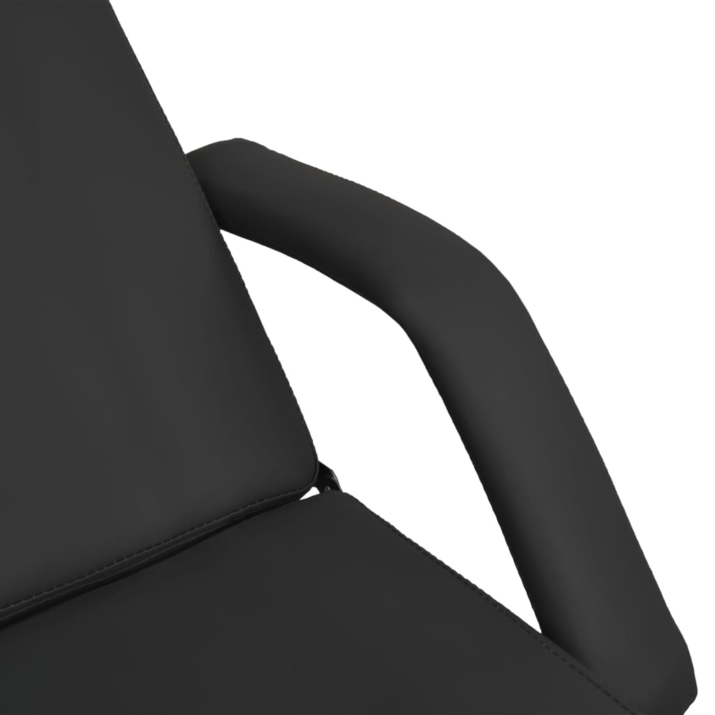 Масажна кушетка, черна, 180x62x(86,5-118) см