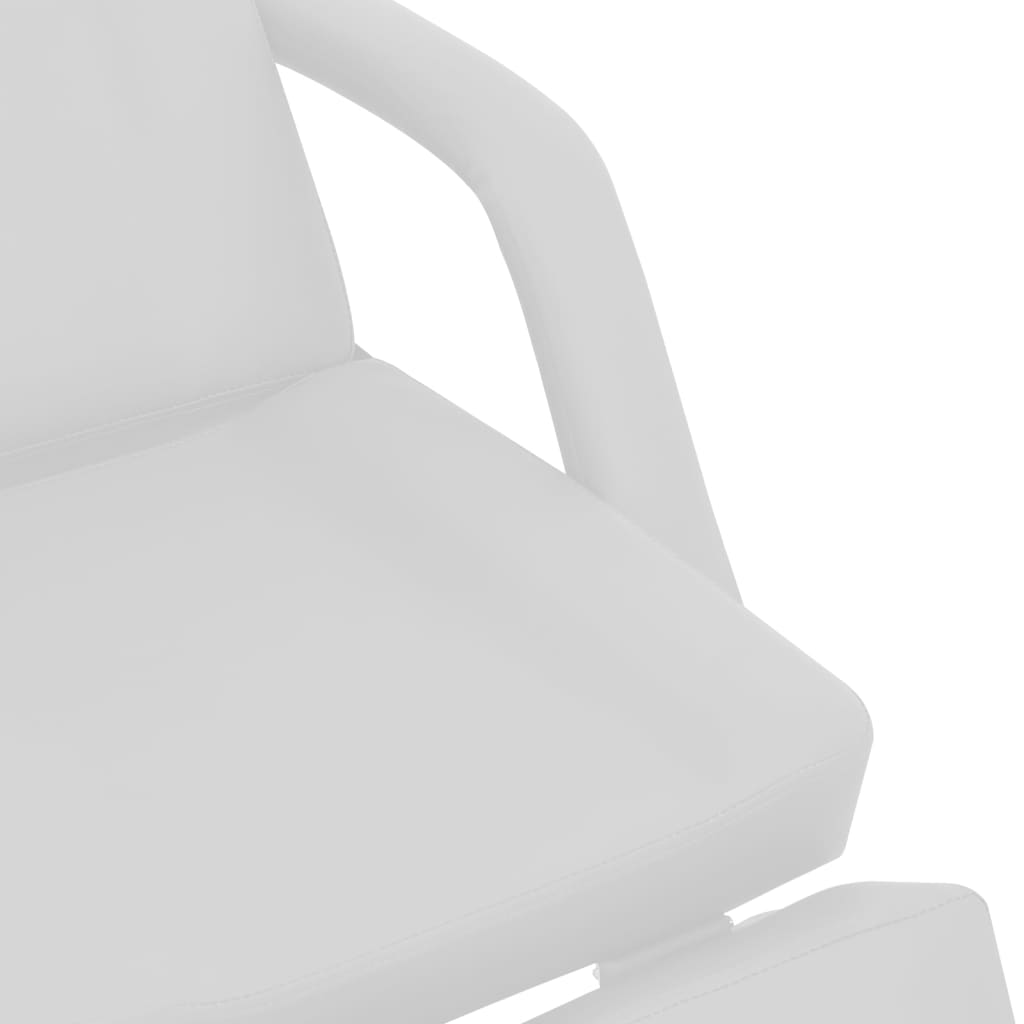Козметичен стол, изкуствена кожа, бял, 180x62x78 см