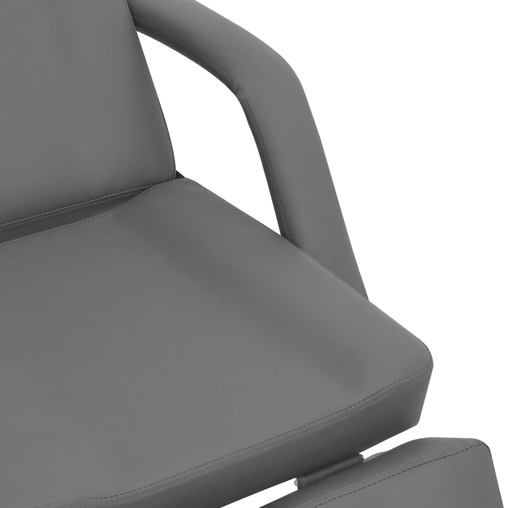 Козметичен стол, изкуствена кожа, сив, 180x62x78 см