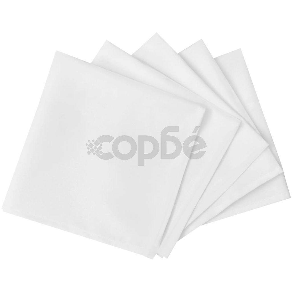 Трапезни салфетки от плат, бели, 25 бр., 50 х 50 см