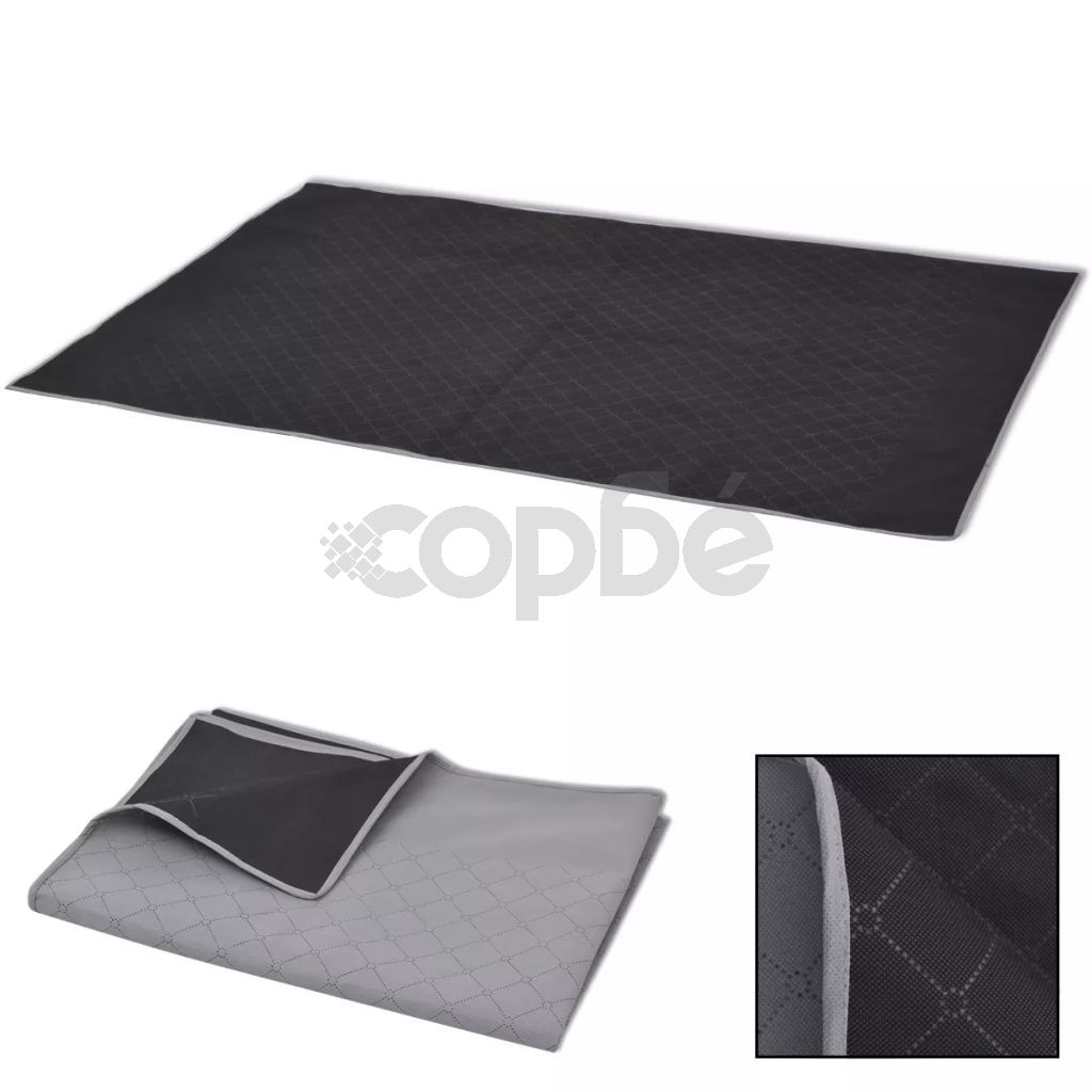 Одеяло за пикник, сиво и черно, 100x150 см
