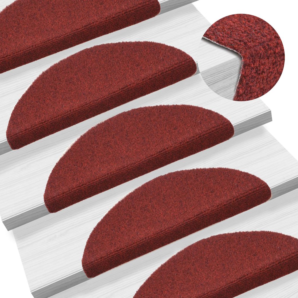 Самозалепващи стелки за стъпала, 15 бр, 56x17x3 см, червени
