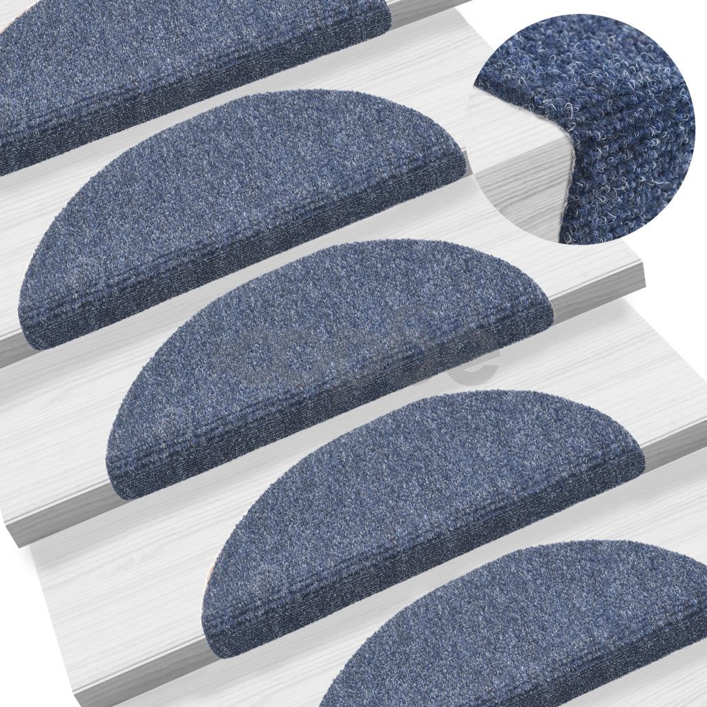 Самозалепващи стелки за стъпала, 15 бр, 56x17x3 см, сини