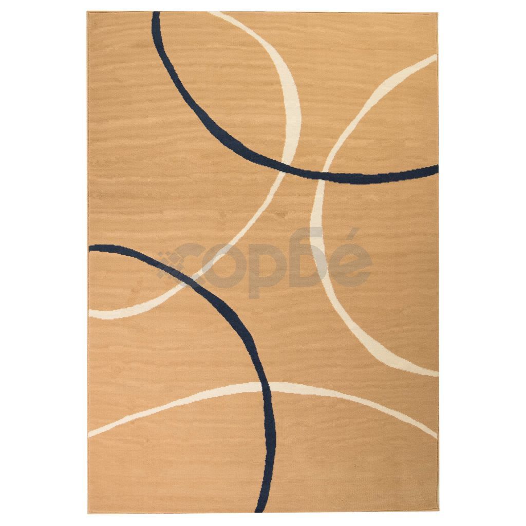 Модерен килим, дизайн на кръгове, 160x230 см, кафяв
