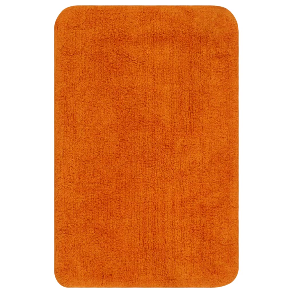 Комплект постелки за баня, 3 бр, текстил, оранжеви
