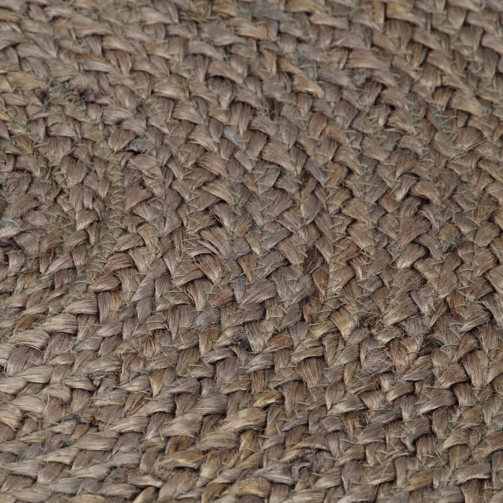 Ръчно тъкан килим от юта, кръгъл, 120 см, сив