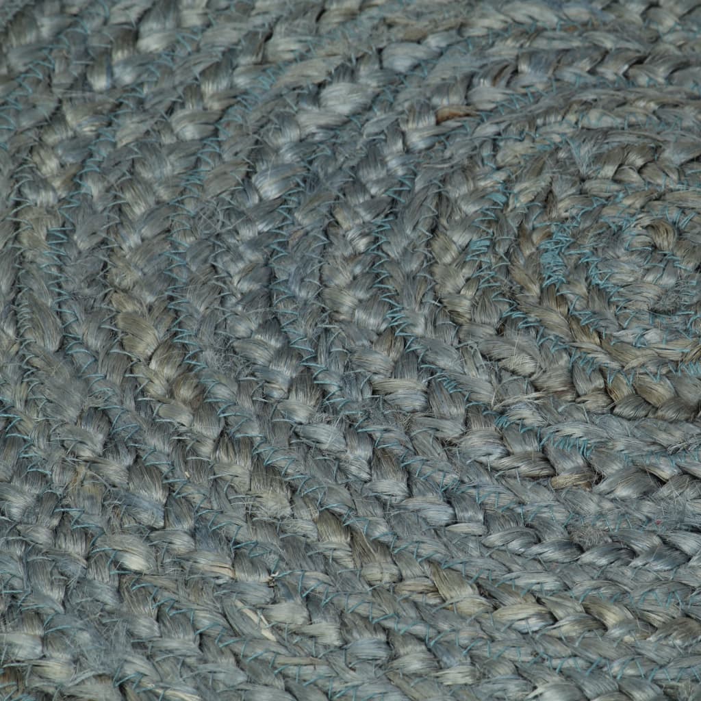 Ръчно тъкан килим от юта, кръгъл, 90 см, маслиненозелен