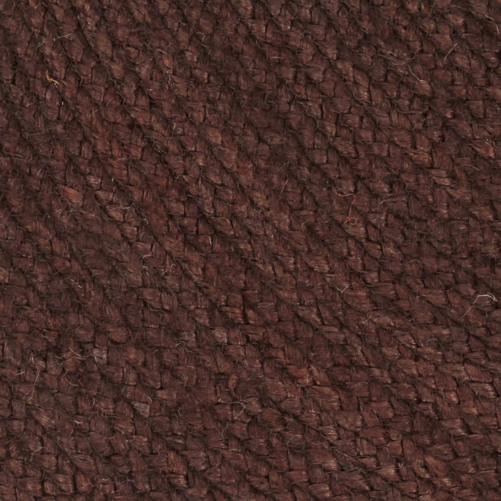 Ръчно тъкан килим от юта, кръгъл, 90 см, кафяв