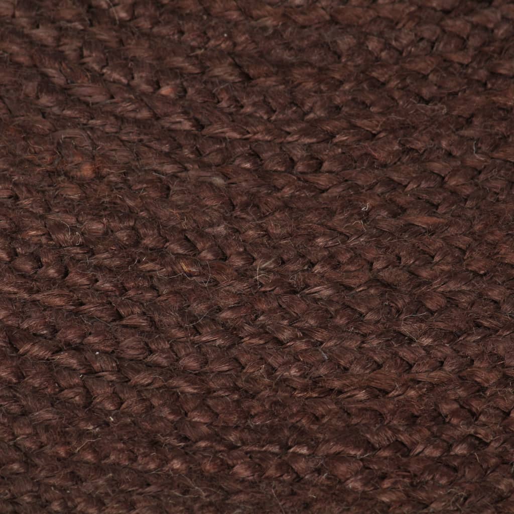Ръчно тъкан килим от юта, кръгъл, 150 см, кафяв