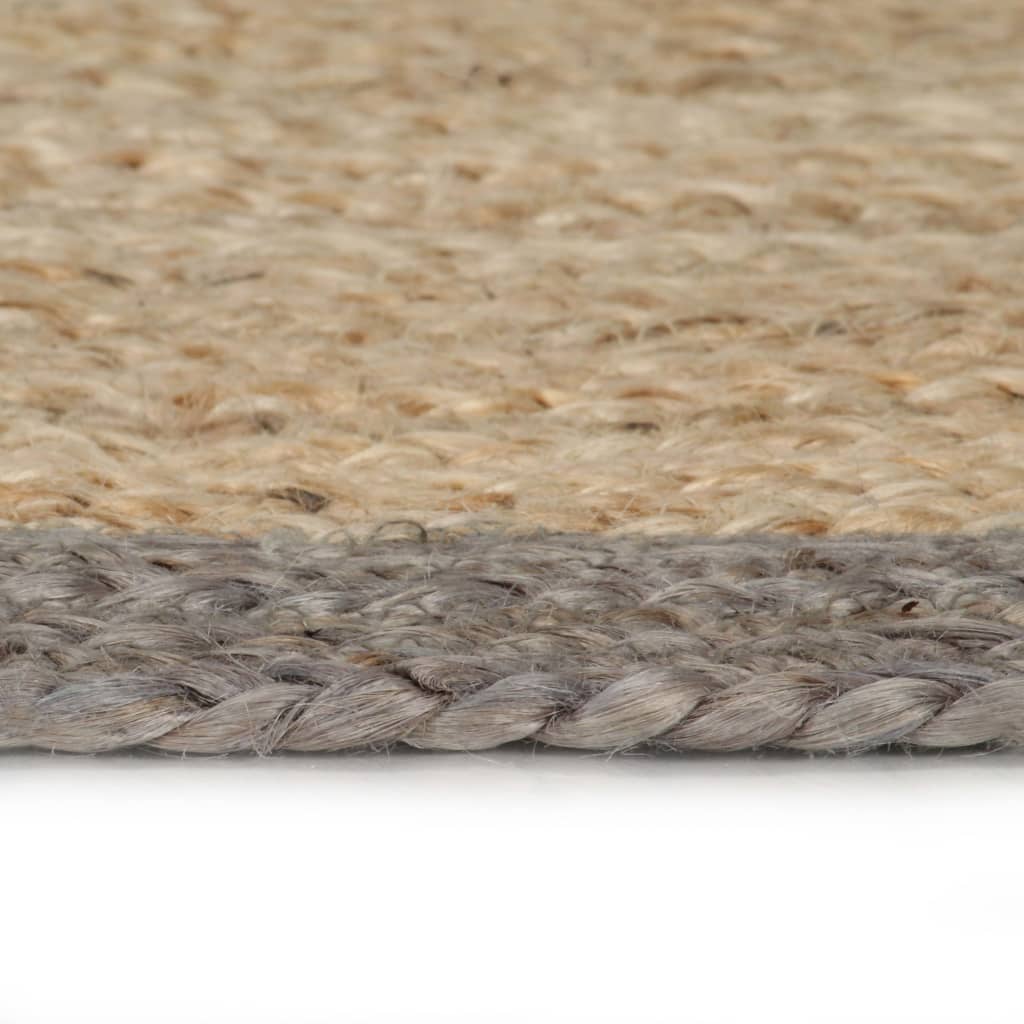 Ръчно тъкан килим от юта, сив кант, 150 см
