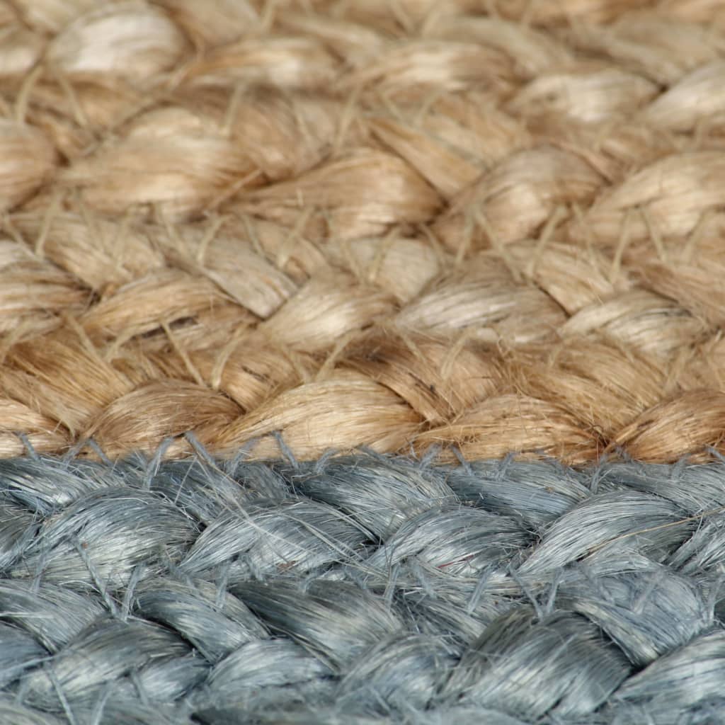 Ръчно тъкан килим от юта, маслиненозелен кант, 120 см