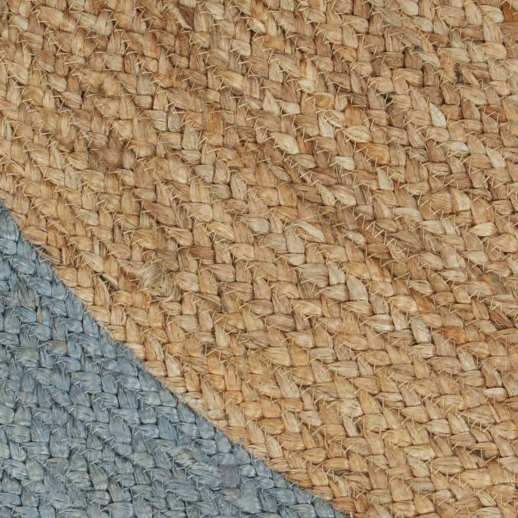 Ръчно тъкан килим от юта, маслиненозелен кант, 150 см