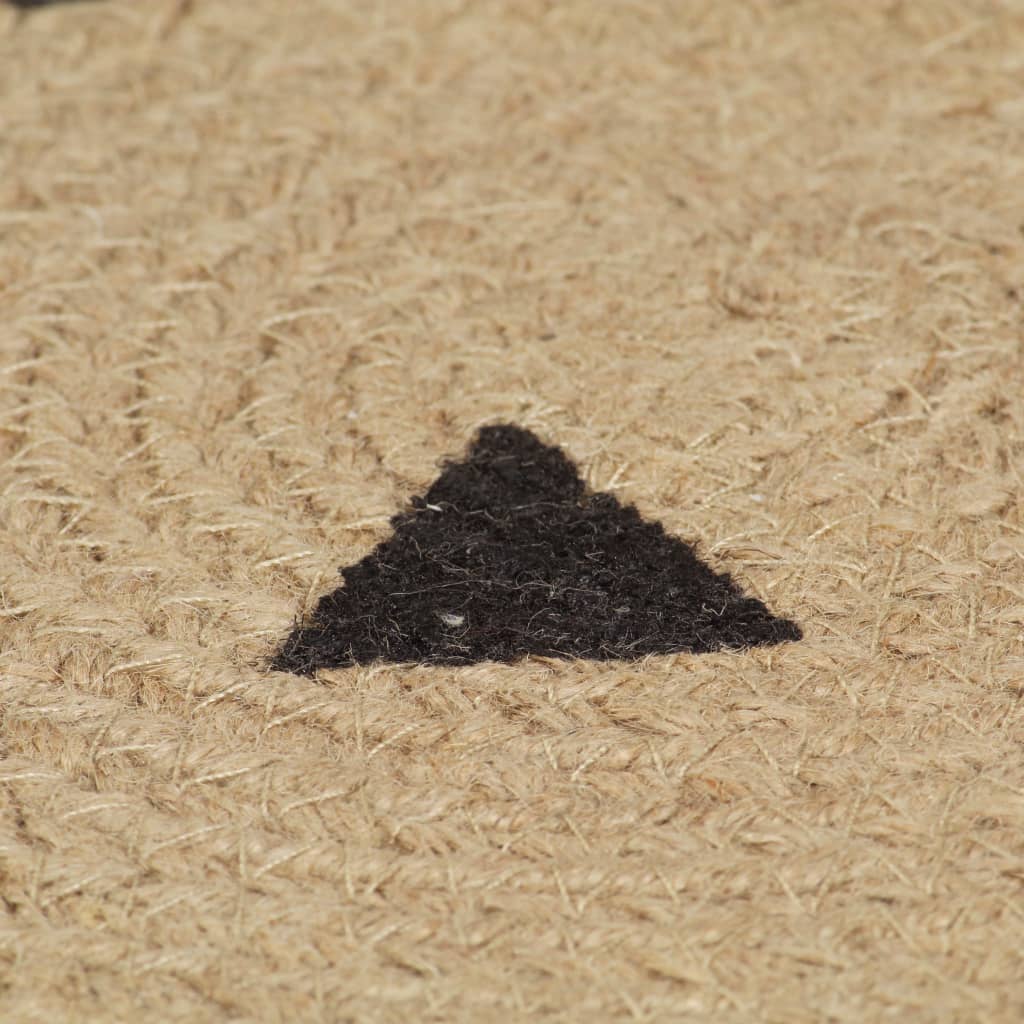Ръчно тъкан килим от юта, принт триъгълници, 150 см