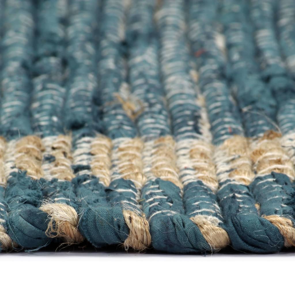 Ръчно тъкан килим от юта, син, 120x180 см