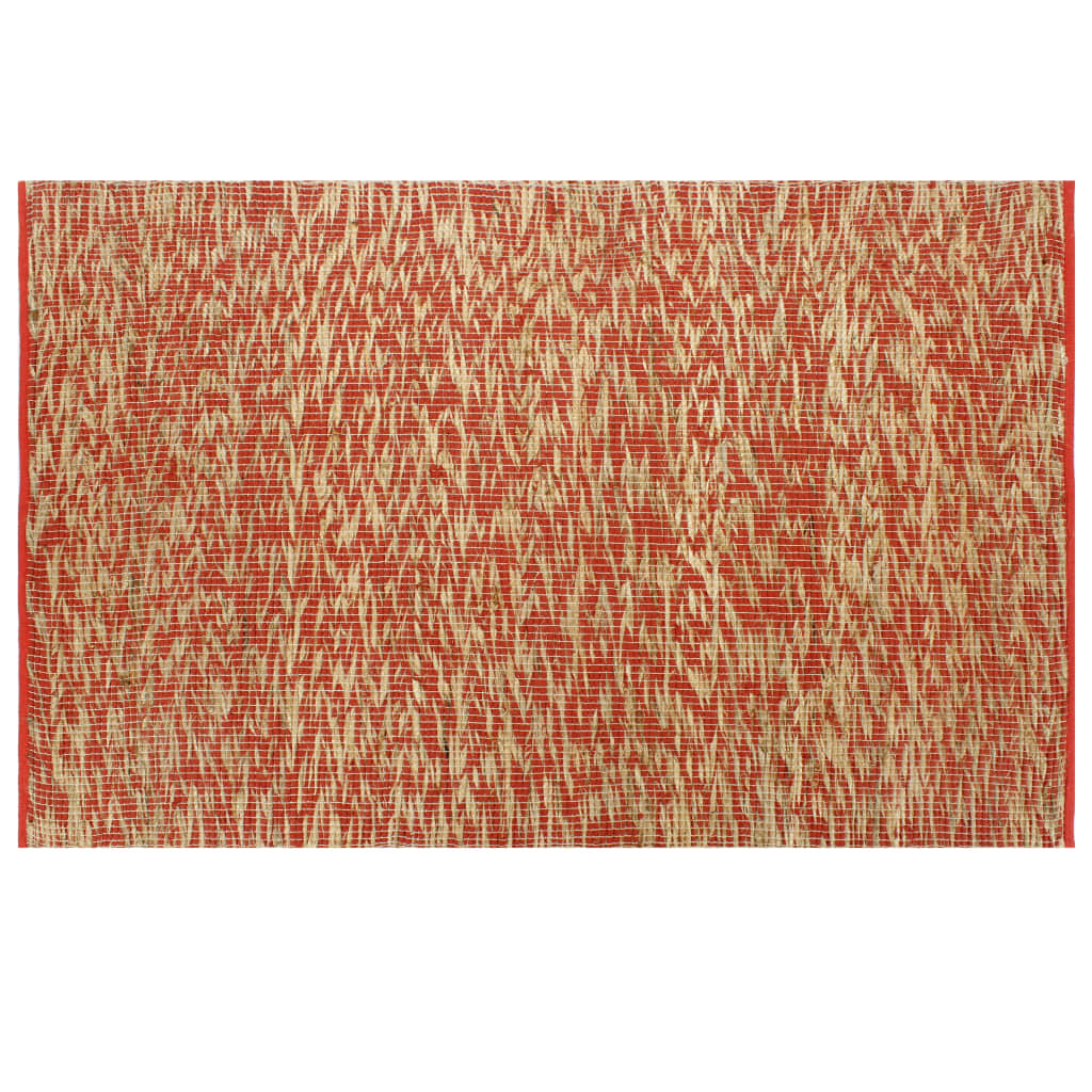Ръчно тъкан килим от юта, червен и естествен цвят, 160x230 см