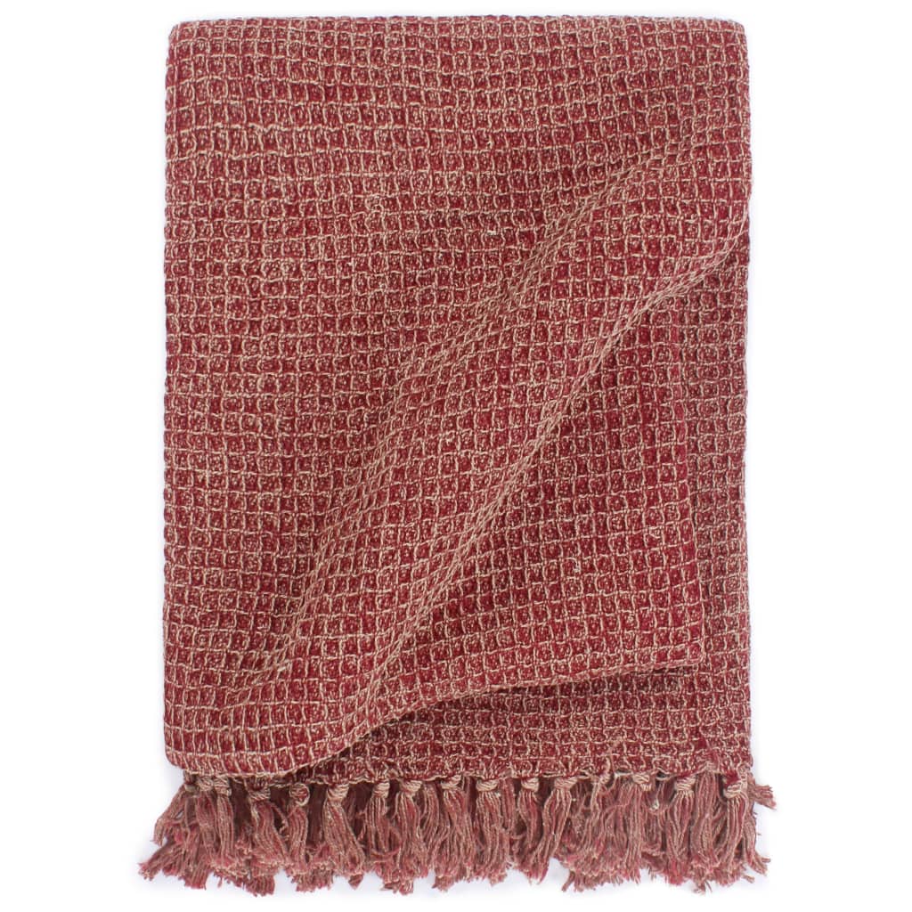 Декоративно одеяло, памук, 220x250 см, бордо