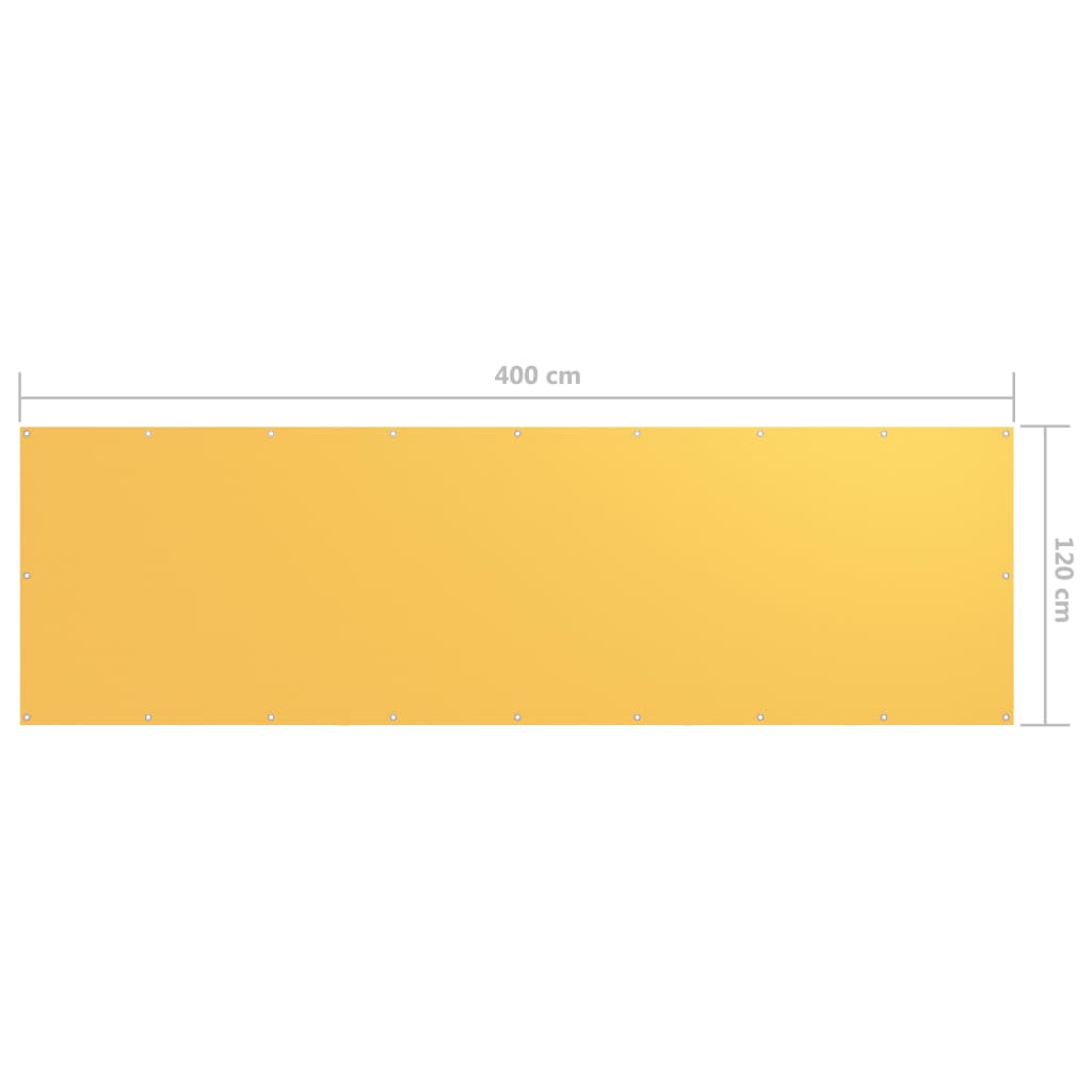 Балконски параван, жълт, 120x400 см, оксфорд плат