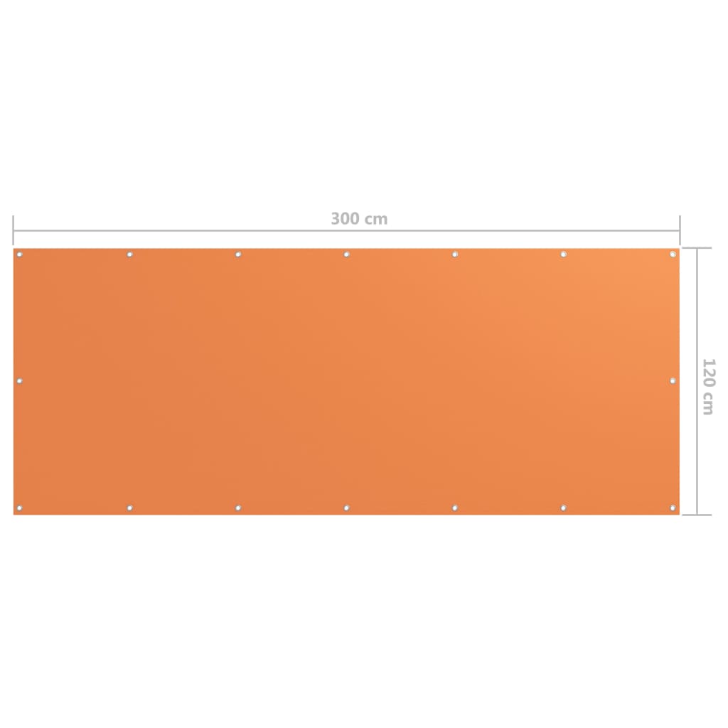Балконски параван, оранжев, 120x300 см, плат оксфорд