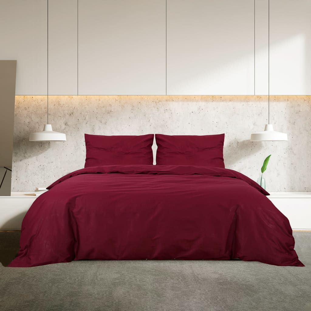 Комплект спално бельо, бордо, 260x220 см, памук
