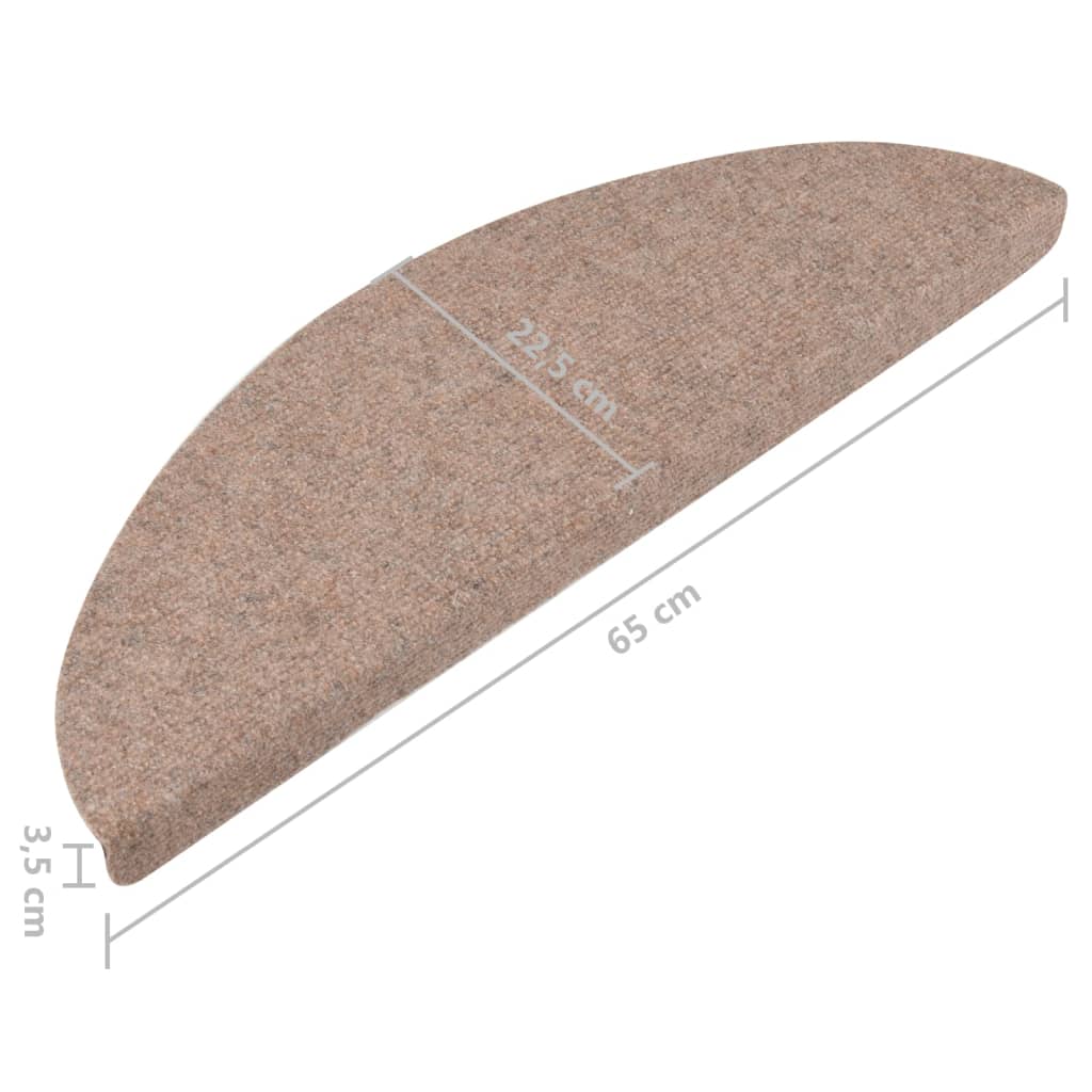 Самозалепващи стелки за стъпала, 15 бр, 65x22,5x3,5 см, бежови