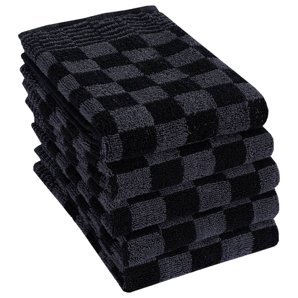 Комплект кърпи от 50 части, черен и сив, памук