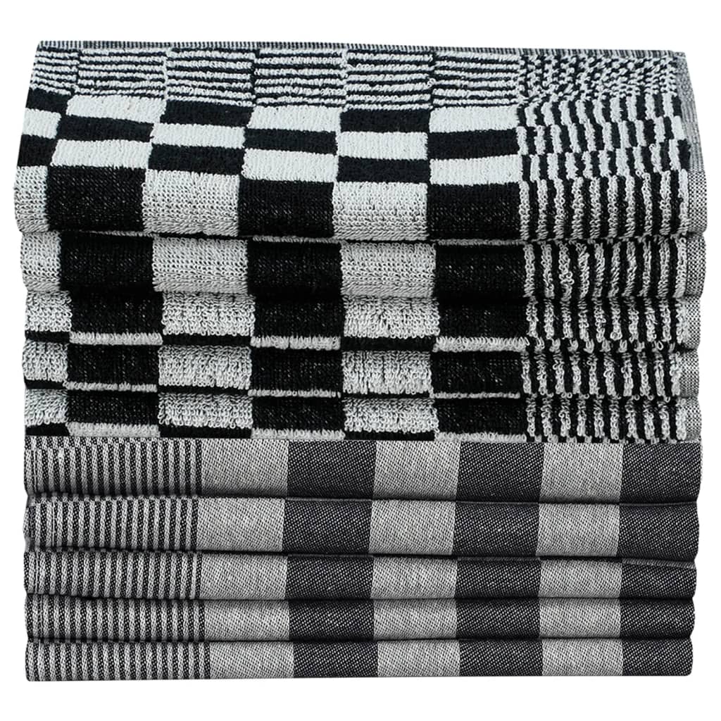 Комплект кърпи от 50 части, черен и бял, памук