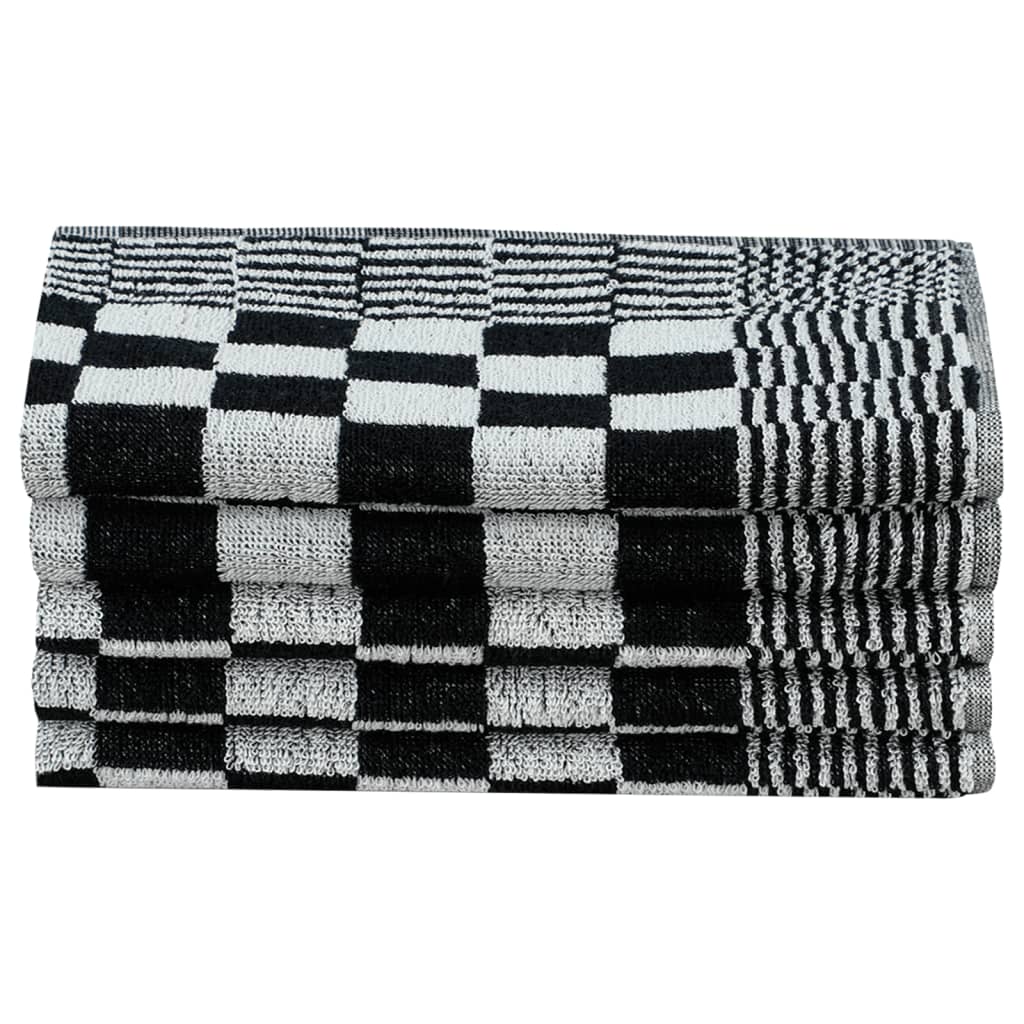 Комплект кърпи от 50 части, черен и бял, памук