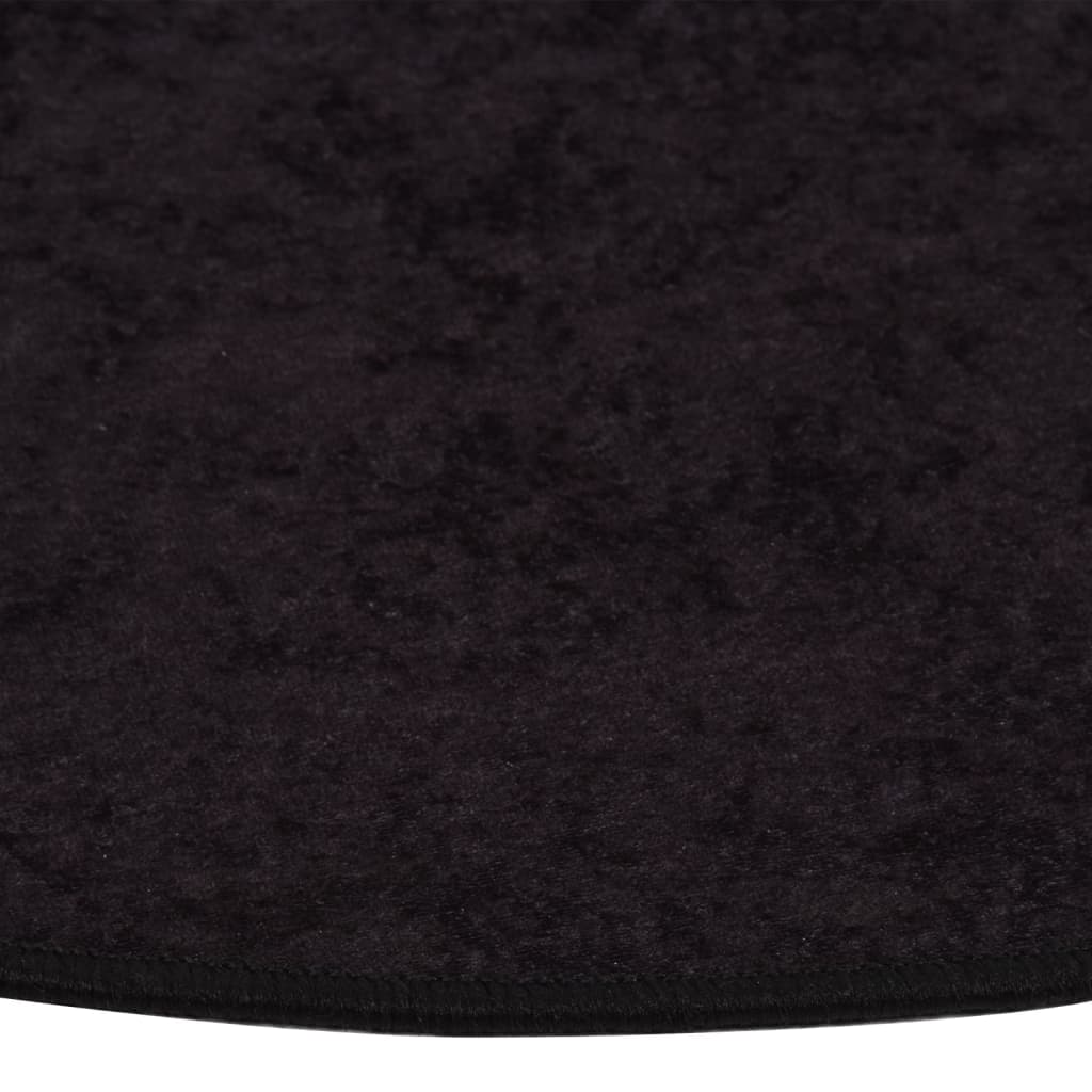 Перящ се килим, антрацит, Ø 200 см, противоплъзгащ