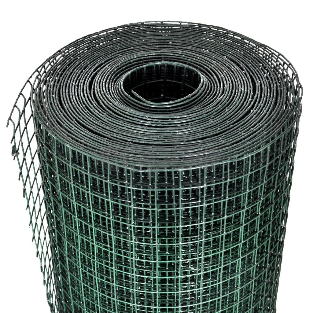 Кокошкарска мрежа поцинкована с PVC покритие 10х1 м зелена