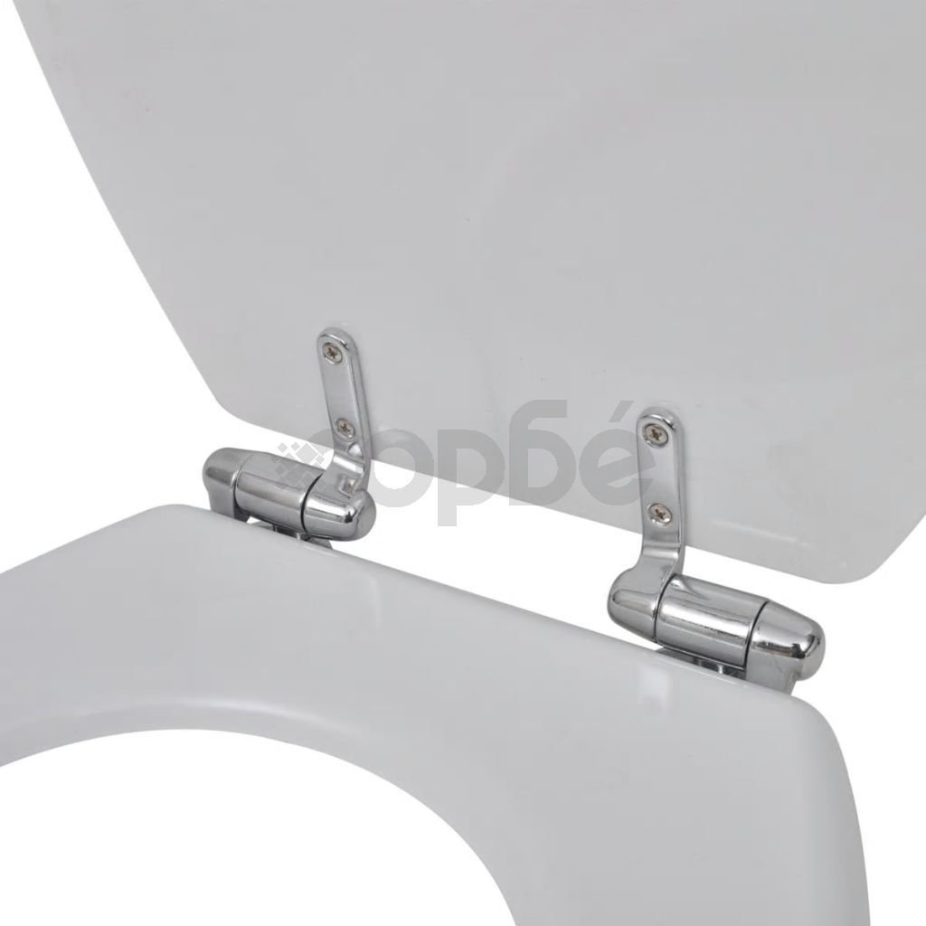 Тоалетна седалка МДФ капак с плавно затваряне изчистена бяла