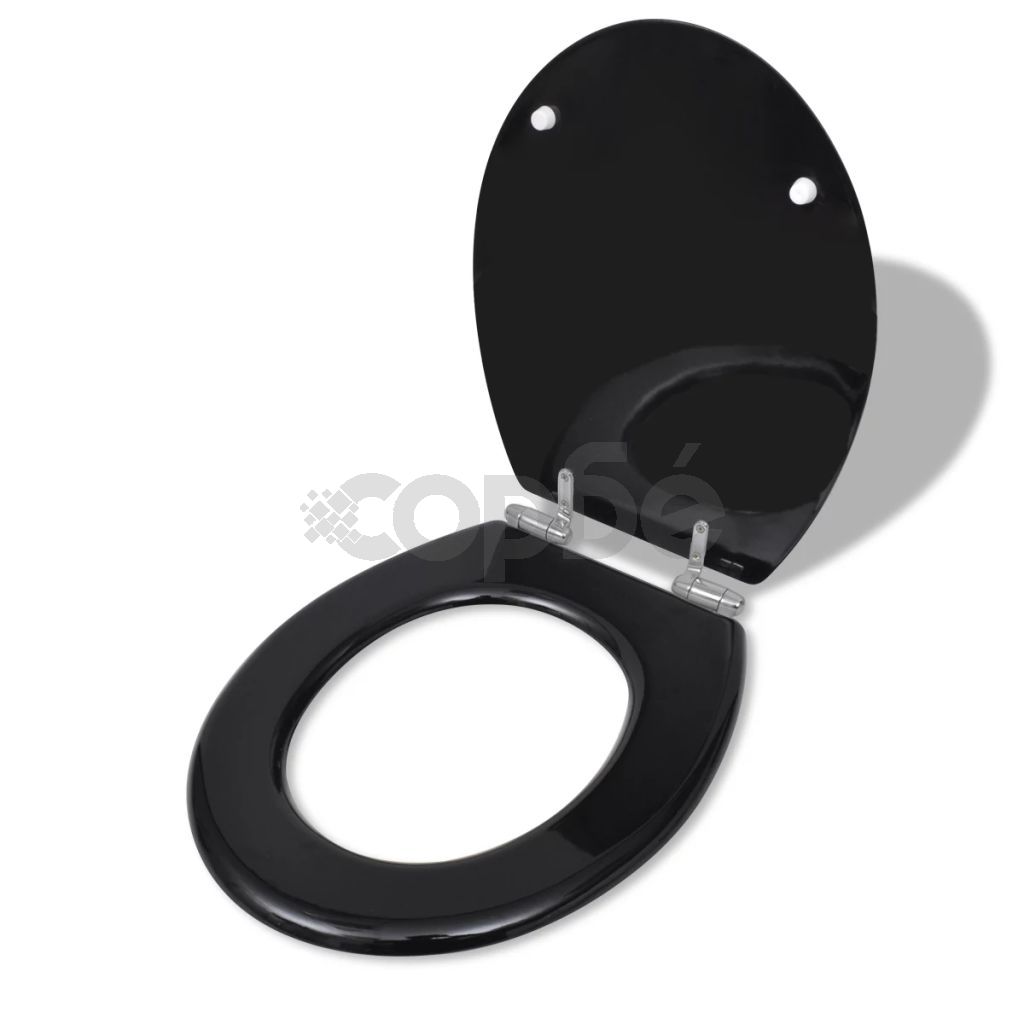 Тоалетна седалка МДФ капак с плавно затваряне изчистена черна