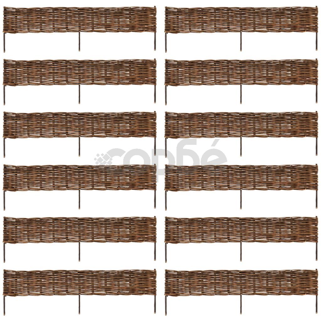 Висококачествена ограда от върба, 120 х 35 см - 12 броя