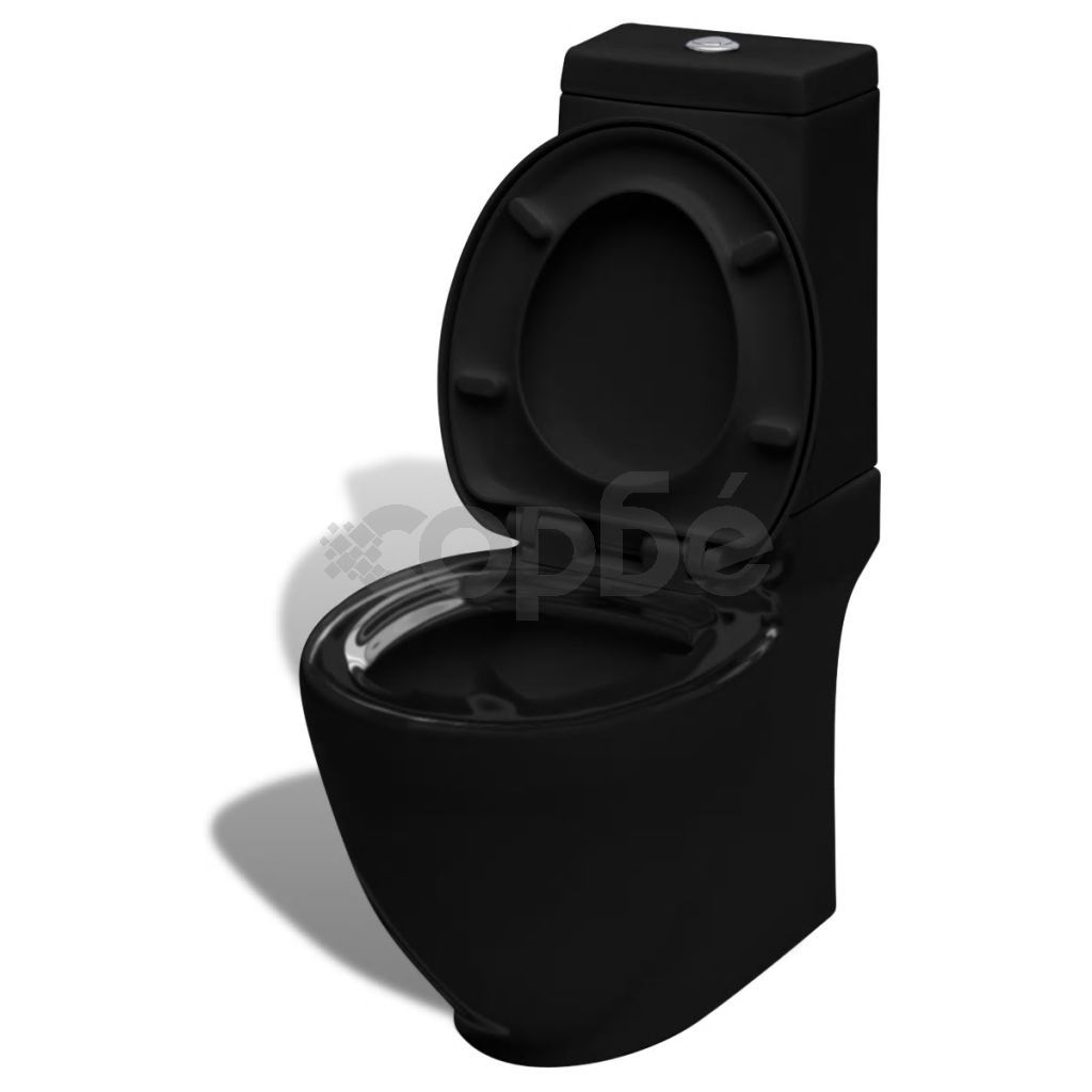 Керамичен моноблок тоалетна чиния кръгла долно оттичане черна