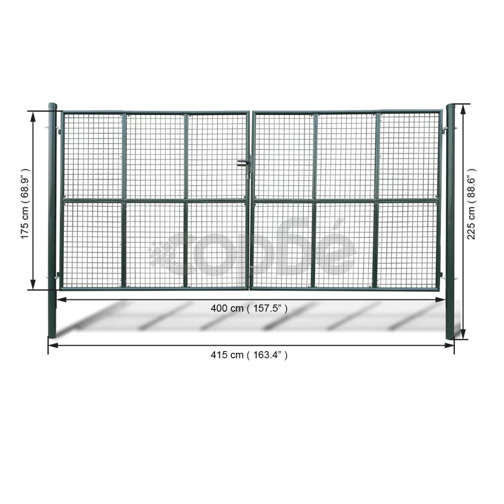 Градинска мрежеста оградна врата, 415 x 225 см / 400 x 175 см